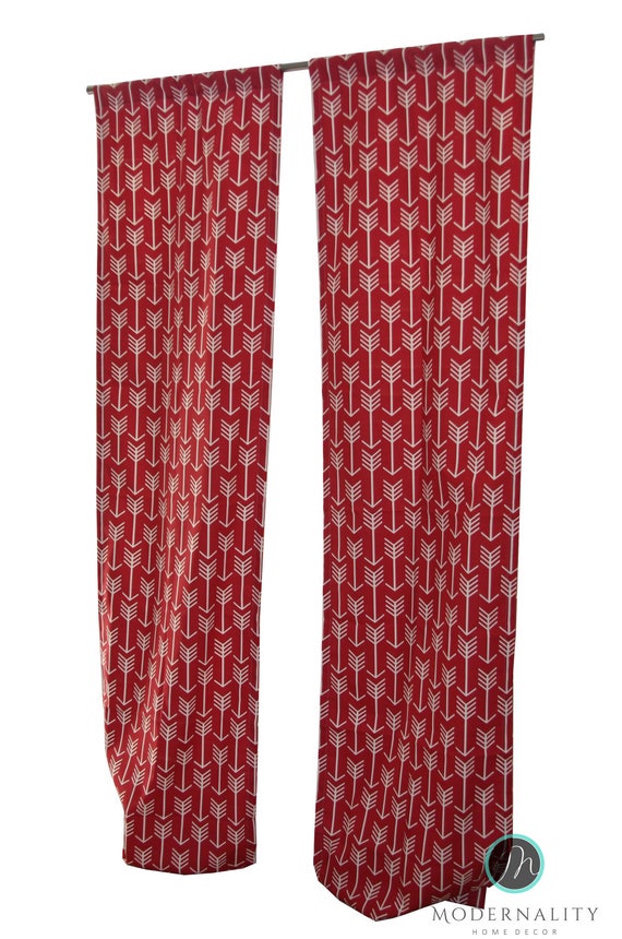 Red Curtains Drapery Panels Timberwolf Curtains Designer Etsy