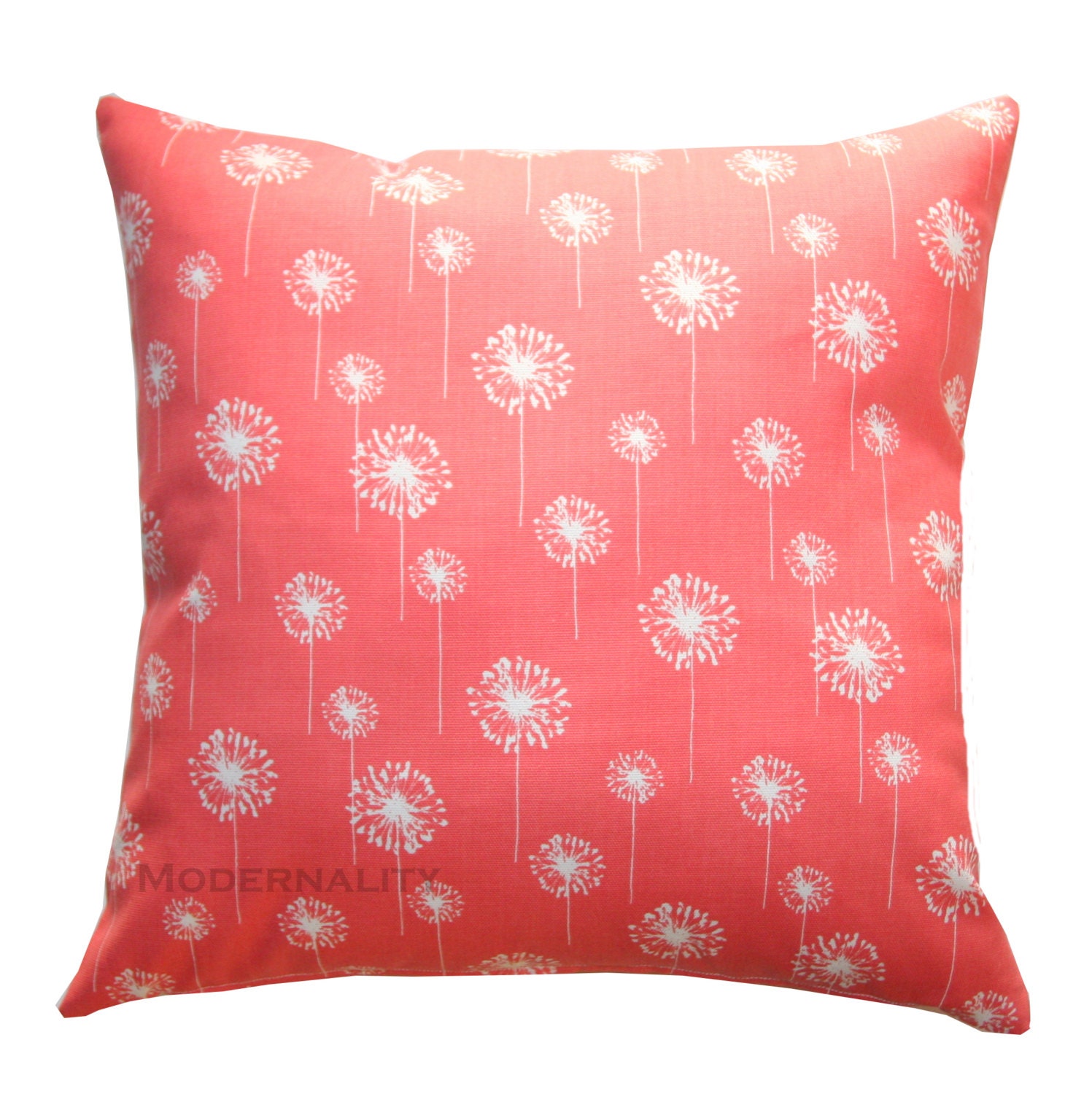 Coral Accent Pillows Coral Small Dandelion Pillow Cover Etsy