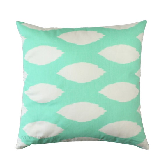 Items similar to Ikat Pillow Cover, Mint Chaz Pillow, Mint Green Pillow