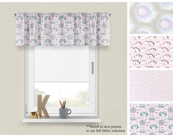 English Nursery Valance- Premier Prints Blush Pink Custom Panel- Baby Girl Room Decor- Straight or Wavy Window Topper- Choose Your Size