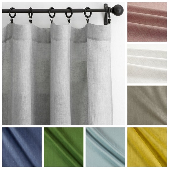 Custom made curtains.Linen window treatments.100/% European linen fabric Softened washed linen Linen Curtains.Linen panels.Linen draperies