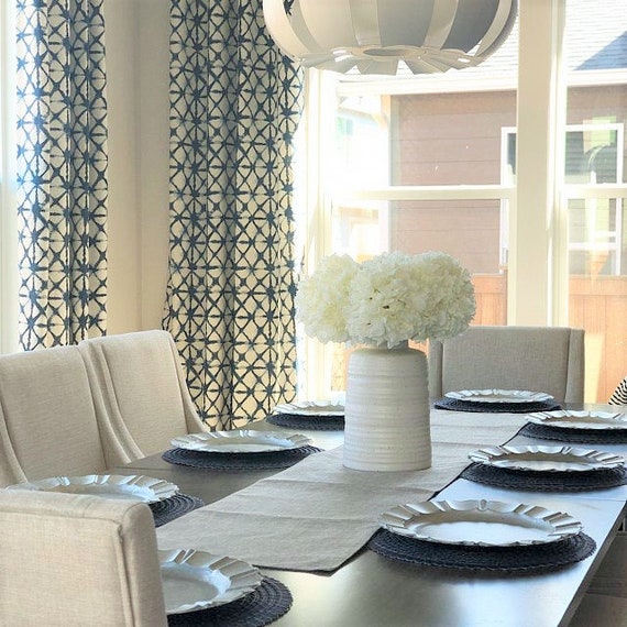 Blue Dining Room Curtains