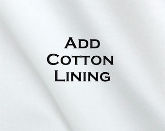 Cotton Lining- Add to Your VALANCE Order- Lined Valance- Drapery Lining- Lined Window Treatments- Roc-Lon Liner- Custom Sizes- Add Lining