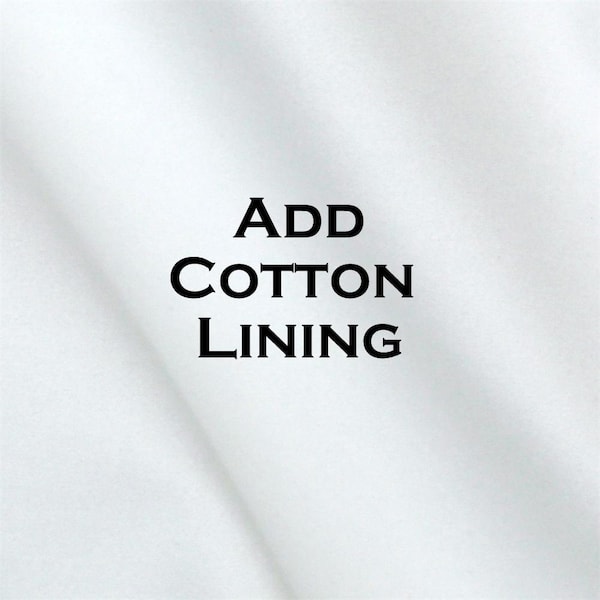 Cotton Lining- Add to Your VALANCE Order- Lined Valance- Drapery Lining- Lined Window Treatments- Roc-Lon Liner- Custom Sizes- Add Lining