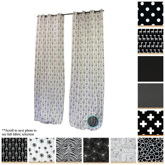 Black And White Curtains Classic Curtains Drapery Panels Etsy