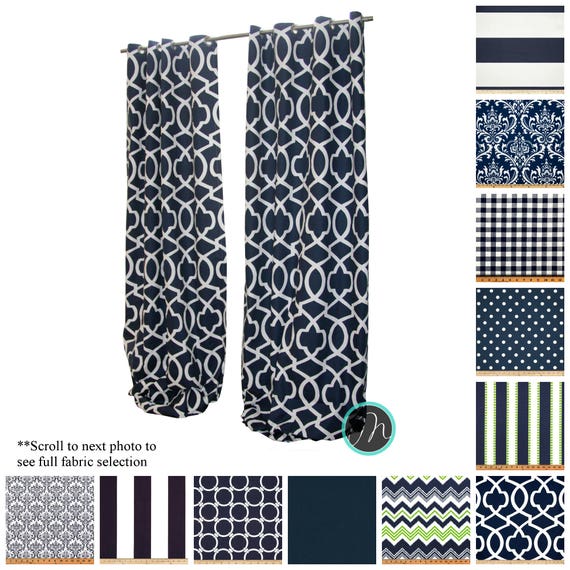 Custom Curtains Drapery Panels Navy Curtains Nautical Etsy