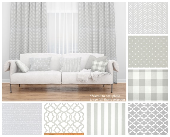 French Grey Window Curtains- Custom Pair of Drapery Panels- Premier Prints Gray Drapes- Modern Window Treatments- Cafe Panels Or Long Drapes