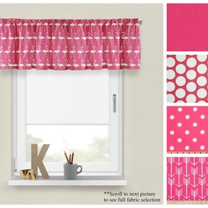 Candy Pink Valances- Premier Prints Window Topper for Girls Nursery Room Decor- Straight or Wavy Valance- Choose Your Size