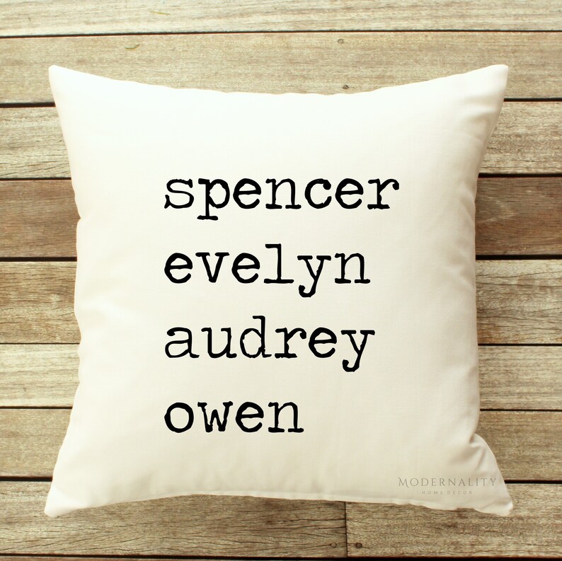 Custom Name Pillow Family Pillow Typewriter Pillow Etsy