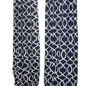 Navy Blue Custom Curtains Pair of Drapery Panels Premier Prints Blue Cafe Curtains or Long Window Treatments Choose Your Size image 4