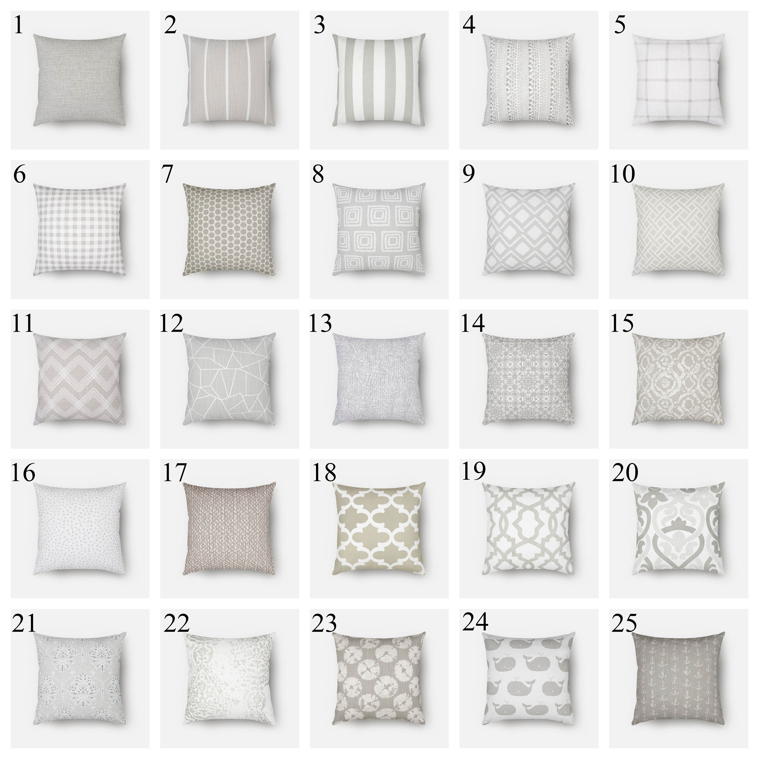 Plutus Trivoli Circle Gray and Cream Handmade Luxury Pillow Double sided 26" x 26" 並行輸入品
