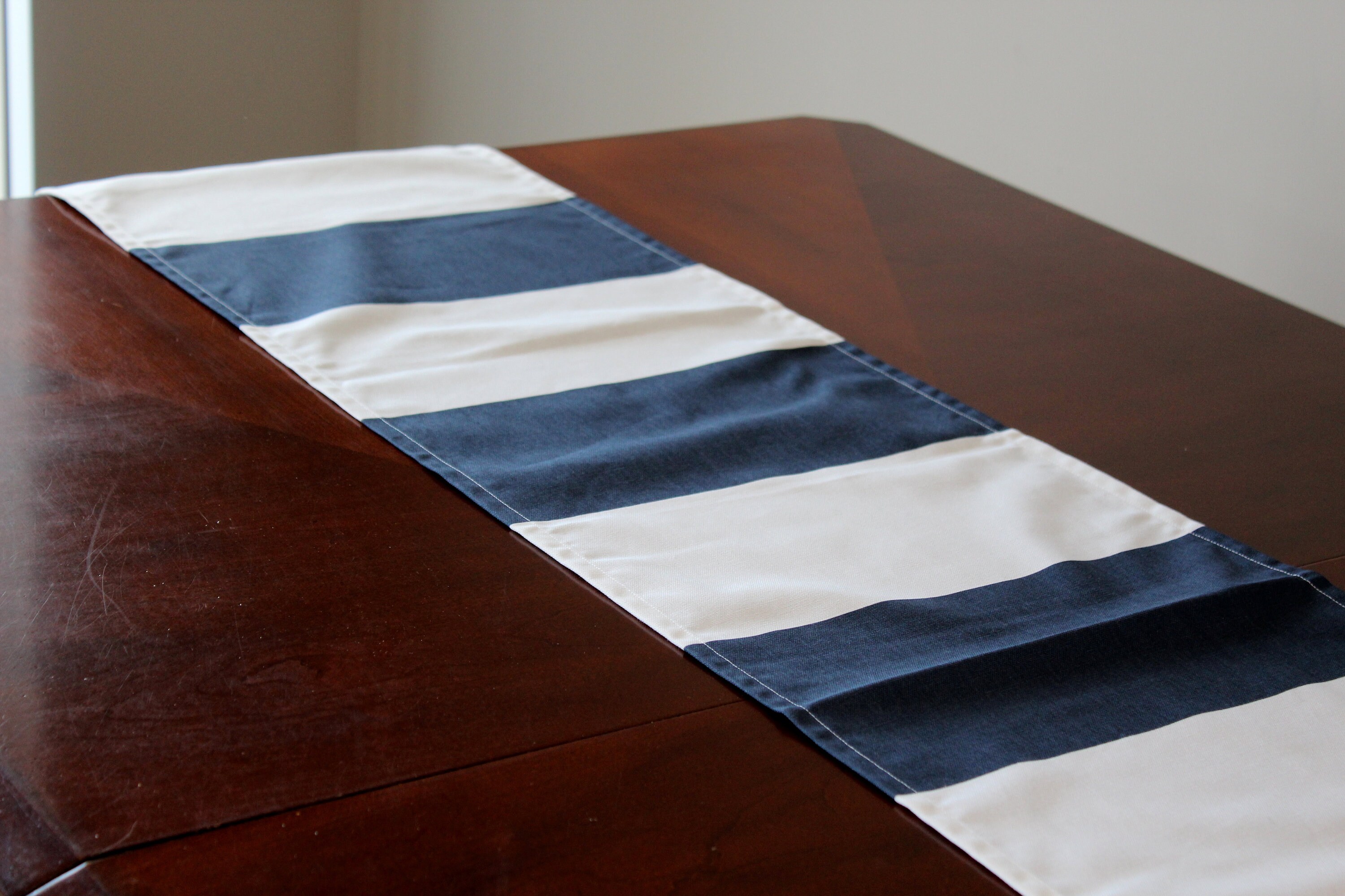 CLEARANCE Navy Striped Table Runner Navy Blue Cabana Stripe Etsy