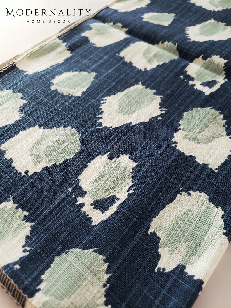 Blue Green Drapery Panels Waterbury Curtains Premier Prints Etsy