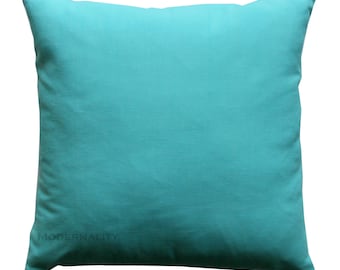 Aqua Throw Pillow, Mandarin Blue Pillow Cover, Solid Pillow, Zippered Pillow, Blue Cushion Cover, Plain Aqua Pillow Case, Blue Sofa Pillows