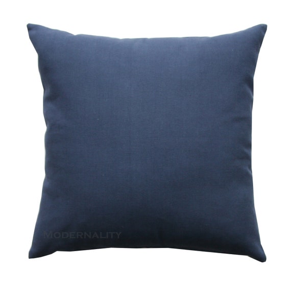 Accent Pillows Navy Blue Solid Pillow Cover All Sizes Etsy