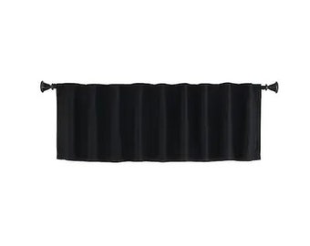 CLEARANCE Solid Black Valance with Back Tabs- 75x14 or 35x12- Ready to Ship- Minimalist Home Decor- 50% off!