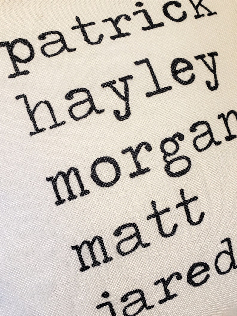 Custom Name Pillow Family Pillow Typewriter Pillow Etsy