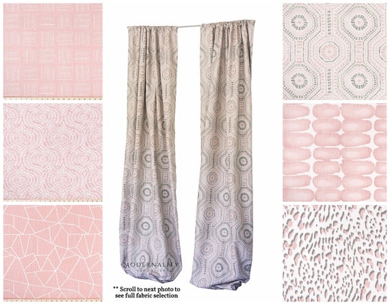 Blush Curtains Drapery Panel Pair Light Pink Curtains Etsy