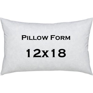 May include: White pillow form with the text "PILLOW FORM 12X18" printed on it.