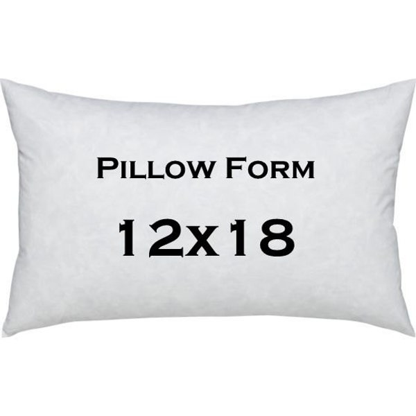 Pillow Form- 12x16 or 12x18 inches- Lumbar Pillow Insert- Decorative Pillows- Shams- Pillow Filling- Polyester Fiberfill- Cushion Inserts