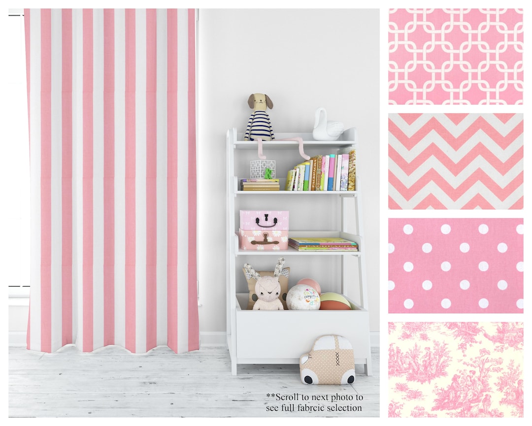 Baby Pink Nursery Curtains- Drapery Panel Pair- Premier Prints Custom ...