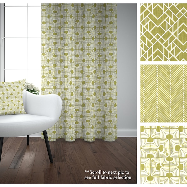 Pear Designer Drapes- Premier Prints Green Custom Curtains- Pair of Drapery Panels- Kitchen or Bedroom Curtains- Choose your Fabric