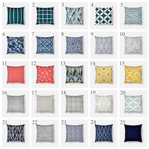 CLEARANCE Mix and Match Throw Pillow Covers, 16x16 Zippered Pillow Sham, Cheap Blue Pillow Cases for your Bedroom on SALE