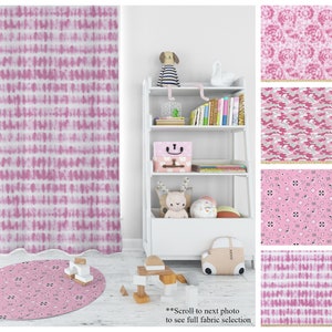 Prism Pink Custom Curtains- Pair of Drapery Panels- Premier Prints Nursery Curtains- Pink Window Treatments- Girls Room Decor