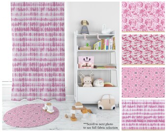 Prism Pink Custom Curtains- Pair of Drapery Panels- Premier Prints Nursery Curtains- Pink Window Treatments- Girls Room Decor