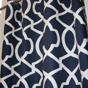 Navy Blue Custom Curtains Pair of Drapery Panels Premier Prints Blue Cafe Curtains or Long Window Treatments Choose Your Size image 5