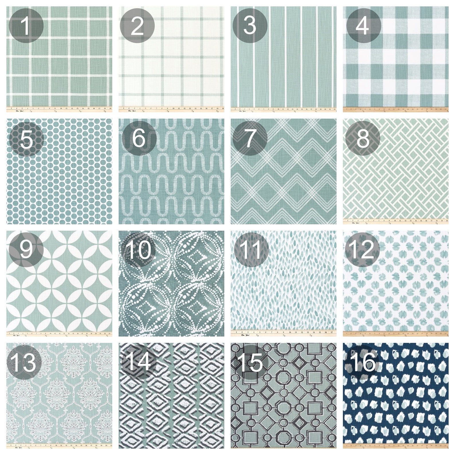 Blue Green Drapery Panels Waterbury Curtains Premier Prints Etsy