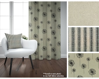 Denton Designer Curtains- Textured Drapery Panel Pair- Luxury Custom Beige Drapes- Premier Prints-  Kitchen Cafe Panels or Long Drapes