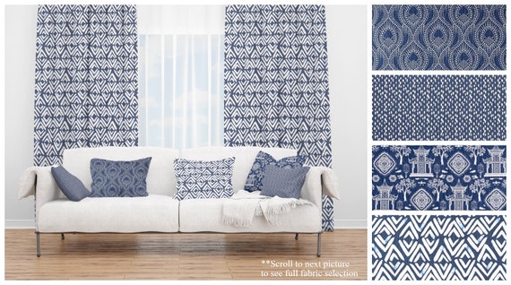 Regal Navy Living Room Curtains- Drapery Panels- Premier Prints Navy Blue Window Drapes- Kitchen Cafe Panels or Elegant Long Blue Curtains