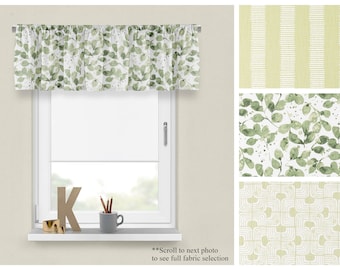 Endive Window Valance- Premier Prints Light Green Window Treatments- Modern Window Topper- Straight or Wavy Style- Choose Your Size