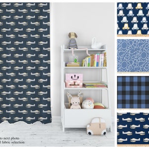 Chill Blue Nursery Curtains- Pair of Drapery Panels- Premier Prints Bedroom Curtains- Boys Room Decor- Choose Your Size- Swatches Available