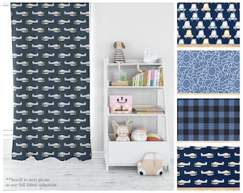 Chill Blue Nursery Curtains- Pair of Drapery Panels- Premier Prints Bedroom Curtains- Boys Room Decor- Choose Your Size- Swatches Available