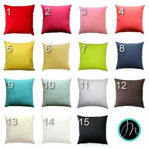 Solid Throw Pillow Cover, Multiple Colors, Vibrant Pillow Cover, Zippered Pillow, Dyed Solid Decorative Pillow, Accent Pillow, Cushion Cover image 2