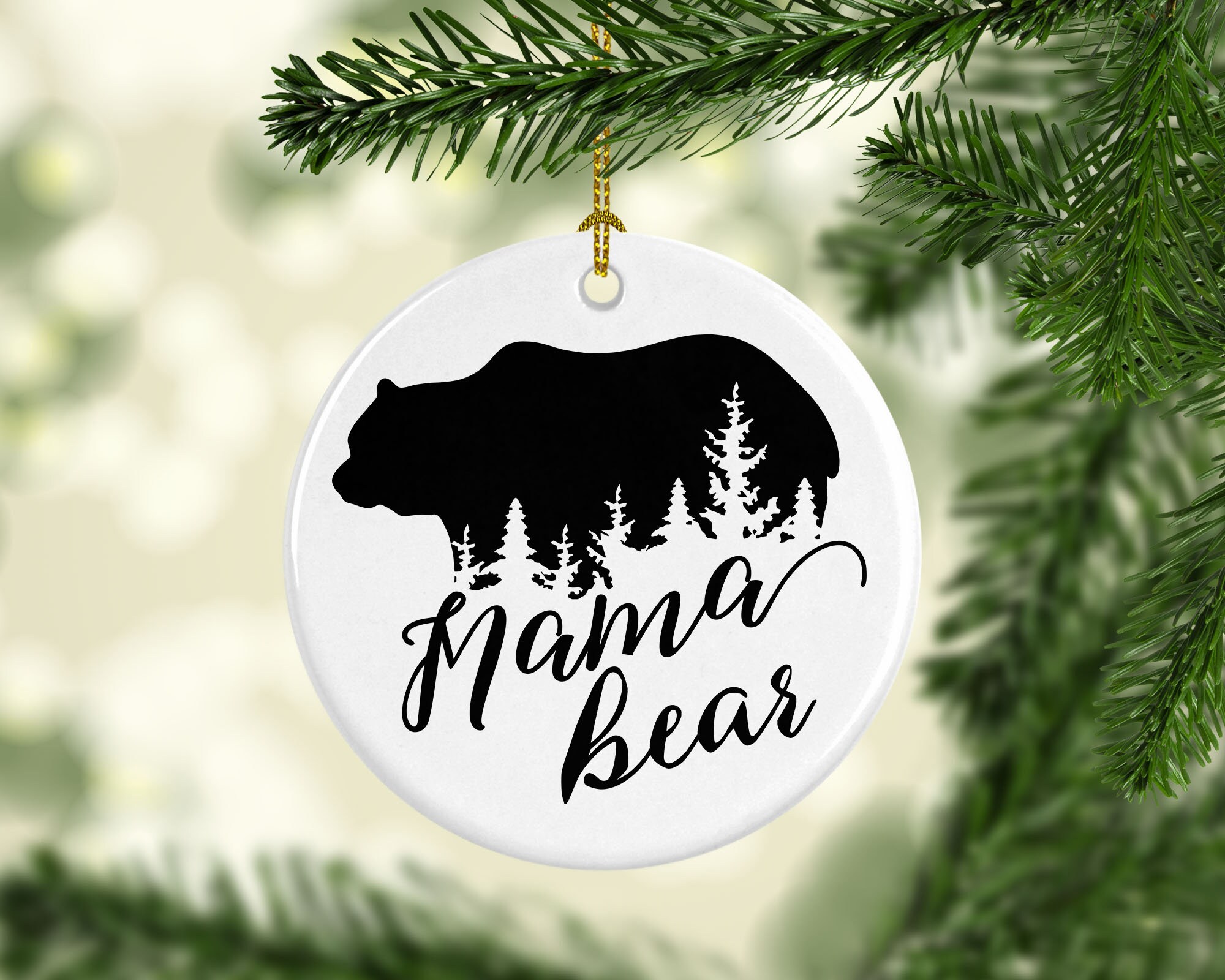 Mama Bear and Cub Ornament, Mama Bear and Child Christmas