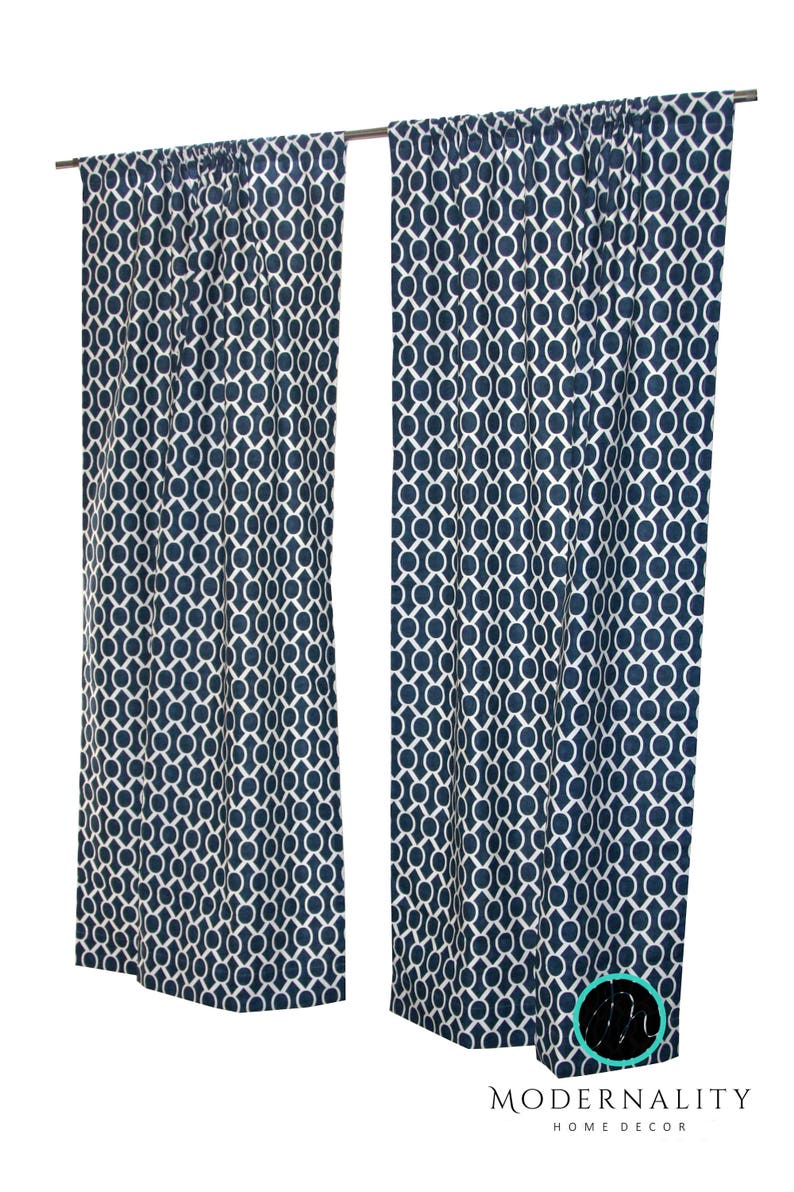 Elegant Curtains Drapery Panels PREMIER Navy Blue Curtains Etsy