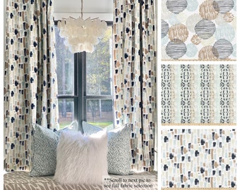 Oasis Belgian Linen Curtains- Drapery Panel Pair- Neutral Custom Drapes- Slub Linen Blend Designer Home Decor Fabric