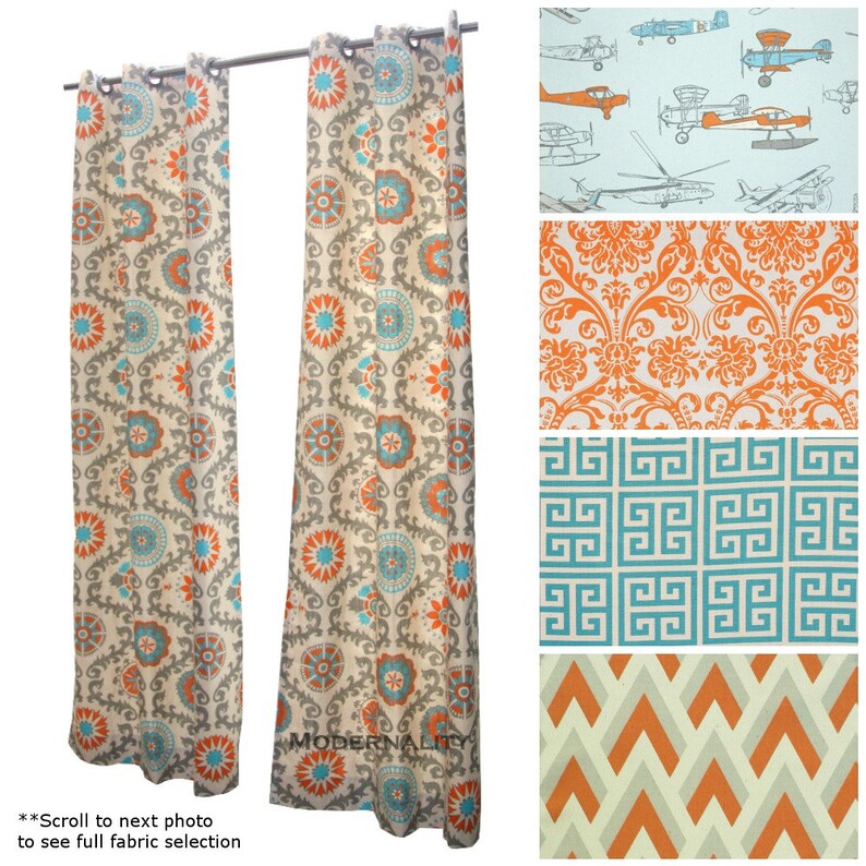 Orange Curtains Modern Drapery Panels Mandarin Orange Etsy