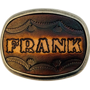 MADE to ORDER Custom Tooled Leather Belt Buckle, Names or Initials, Up to 6 Letters