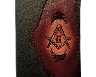 NEW SCOTTISH RITE WALLET EMBROIDERED LOGO QUALITY LEATHER TRIFOLD STYLE 
