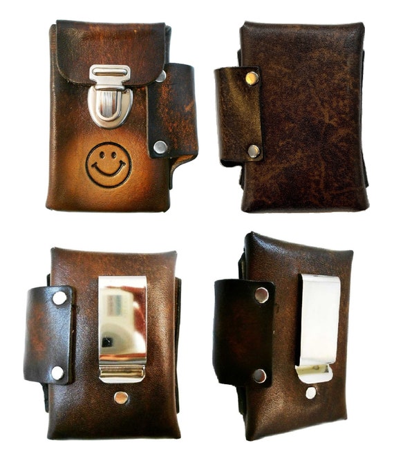 箱•ポーチ付き　LEATHER CIGARETTE  CASE 1847 Genuine Leather Cigarette Box Anti-Scratch Protective