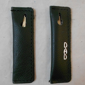 2 Leather Toothpick Holders, Soft Carrying Case, Carrier, FREE Personalization