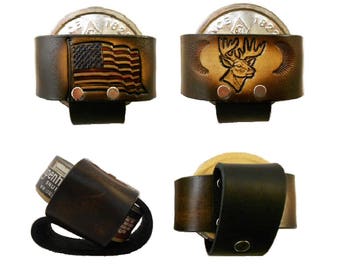 Leather Snuff Can Holder, Chewing Tobacco Case, Handcrafted, Many Designs  to Choose From
