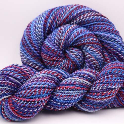 Multi-skein Handspun Yarn, Bulky weight, SAILOR'S DELIGHT, Handpainted Falkland wool, 318 yards, hand spun yarn, shops gift for knitter
