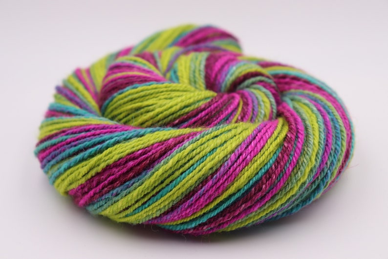 Handspun Yarn, Bulky weight THE OTHER SIDE Handpainted Shetland / Tussah Silk, 196 yards, hand spun yarn, gift for knitter image 8