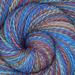 Handspun Yarn, Worsted weight, HALFMOON BAY, Handpainted Andean wool, 236 yards, gift for knitter, weaving yarn