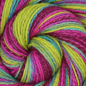 Handspun Yarn, Bulky weight THE OTHER SIDE Handpainted Shetland / Tussah Silk, 196 yards, hand spun yarn, gift for knitter image 1